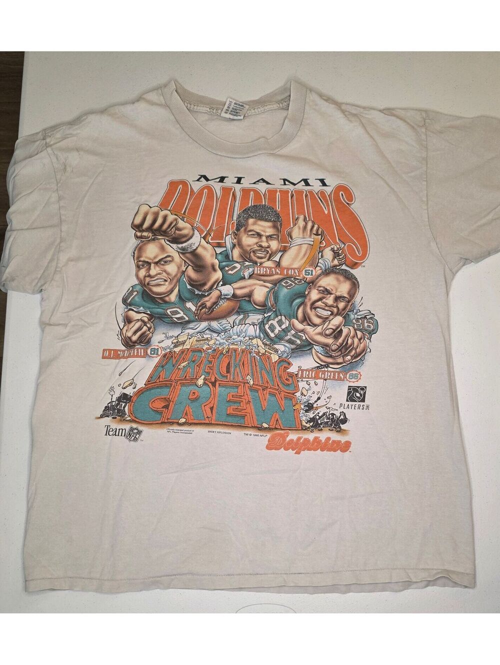 1995 NFL Miami Dolphins "Wrecking Crew" Caricature Tee